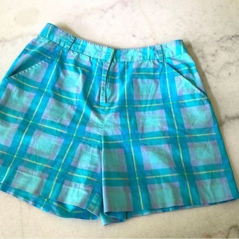 Lilly Pulitzer Vintage White and Black Label Poi Plaid Shorts
